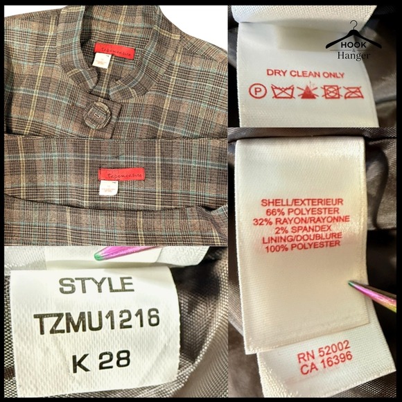 Tapemeasure Plaid Swing Jacket Flared Midi Skirt Suit Set 10 Academia Brown 40s - Picture 16 of 16